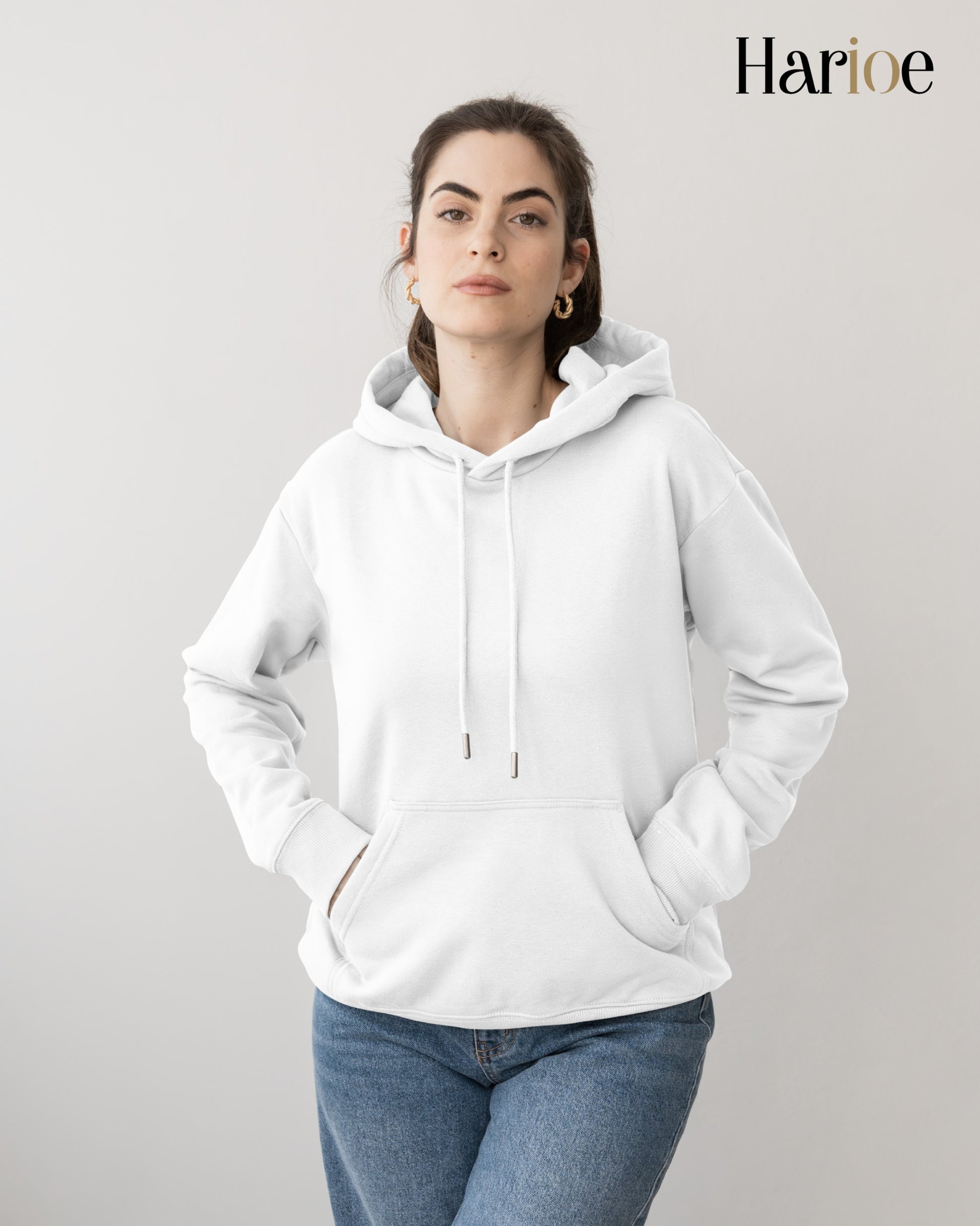 PURE IVORY β Classic White Women's Hoodie | Harioe