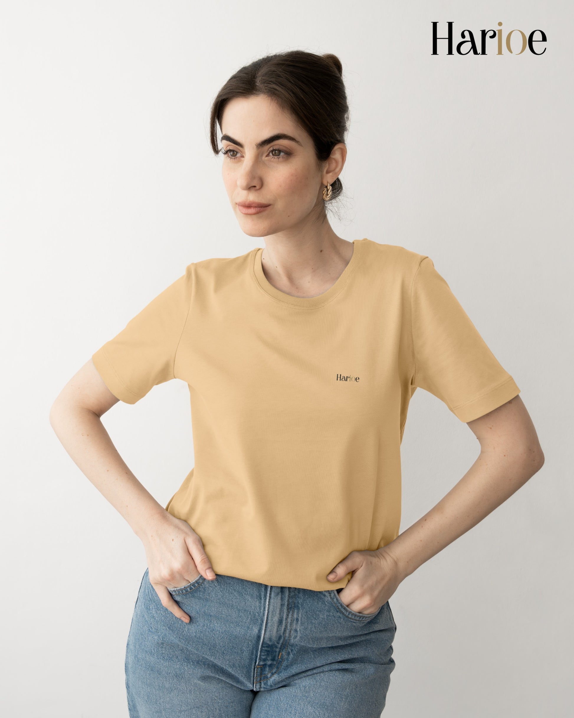 SANDSTONE GLOW β Elegant Sandal Women's T-Shirt | Harioe