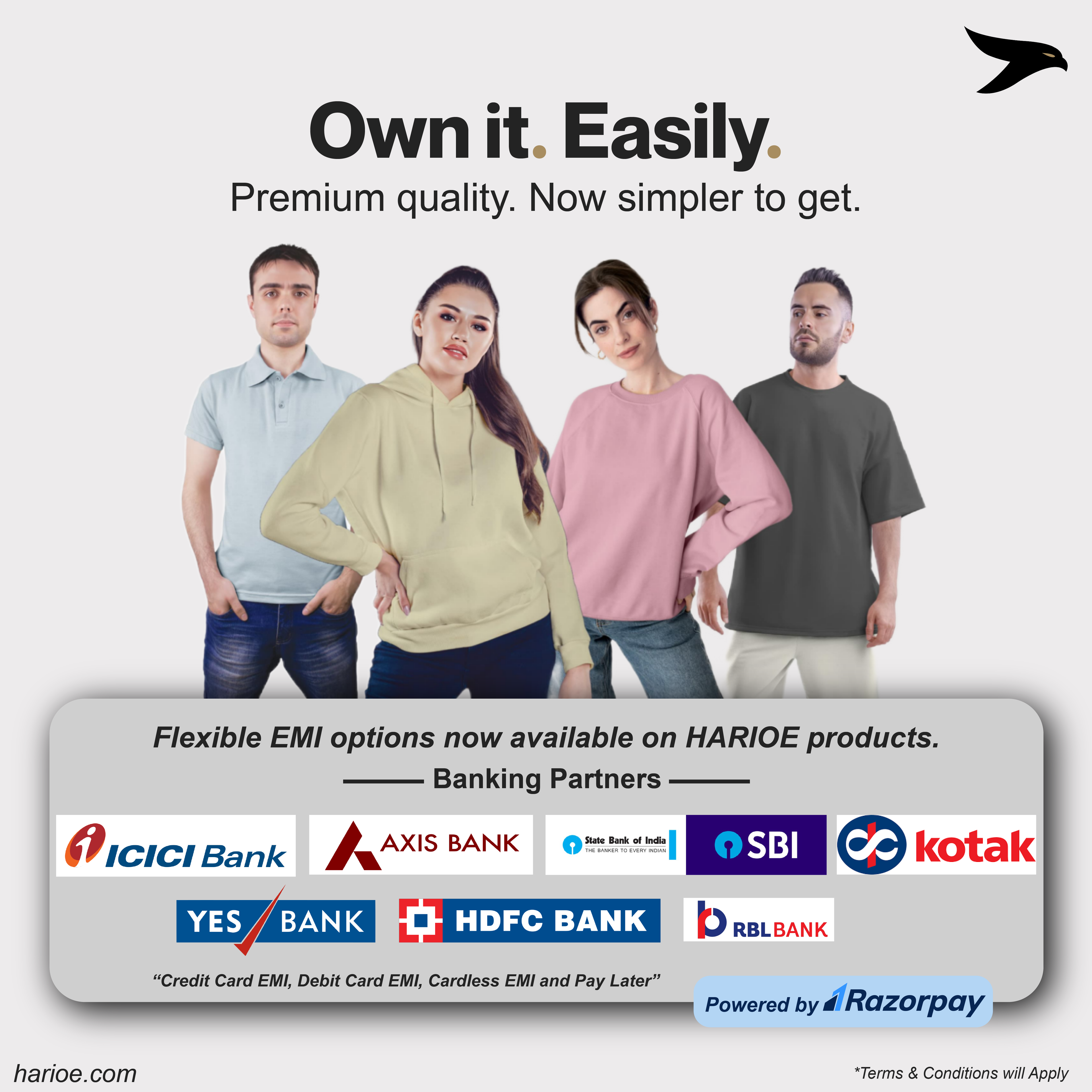 HARIOE EMI Options — Flexible Payments Made Simple | Debit, Credit & PayLater