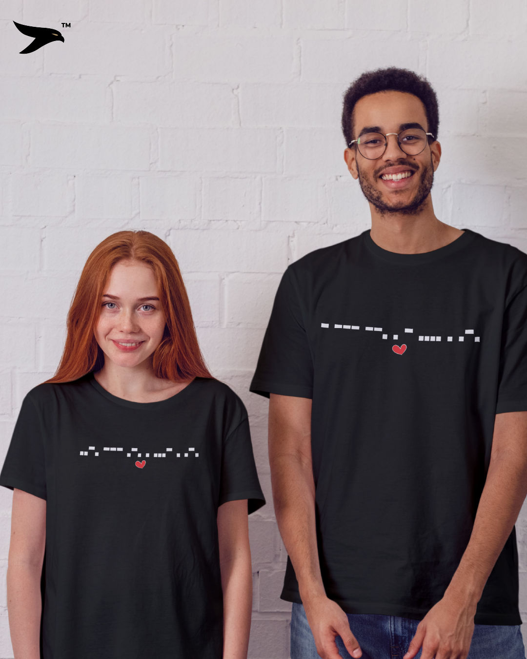 Morse Code Forever Together Couple T-Shirts Edition 1