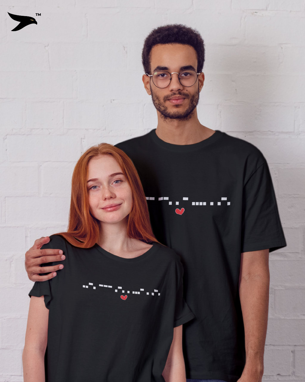 Morse Code Forever Together Couple T-Shirts Edition 1