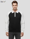 Men Full Sleeve Raglon Polo Zipper Sweatshirt - HARIOE