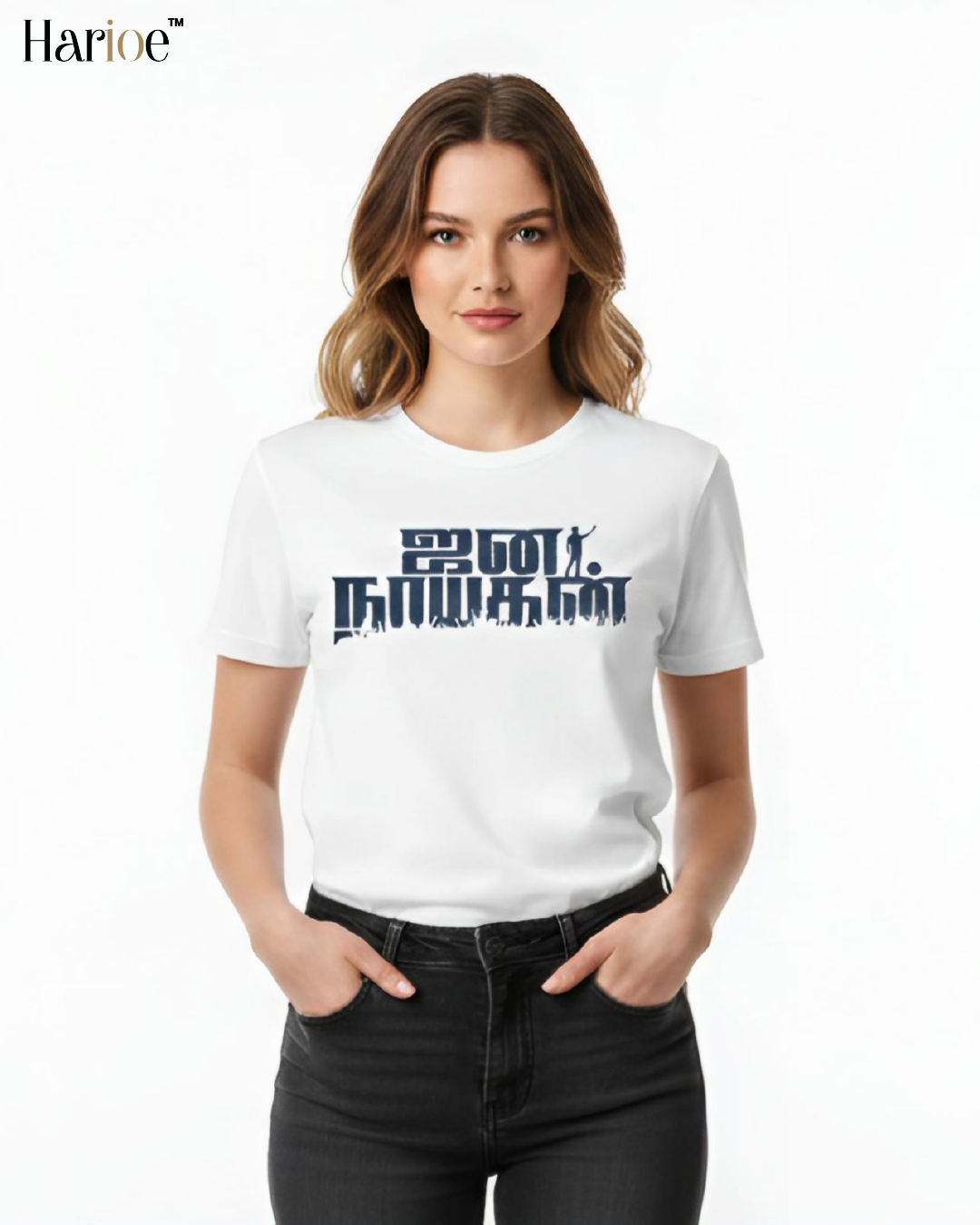Vijay Jananayagan White T-Shirt for women | HARIOE