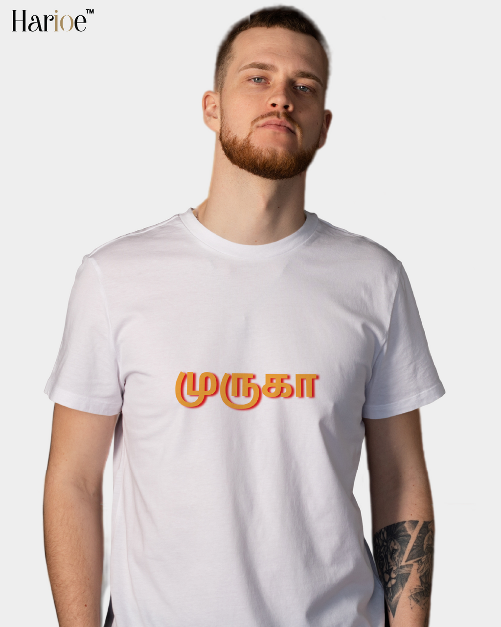 Murugan Dual Print White T-Shirt | HARIOE