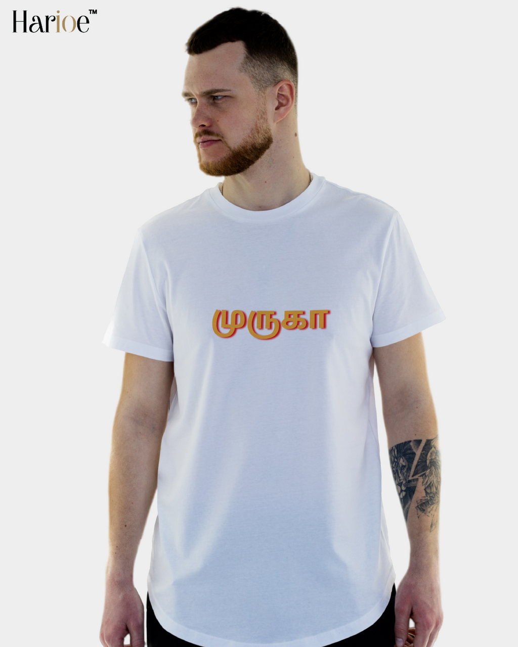 Murugan Dual Print White T-Shirt | HARIOE