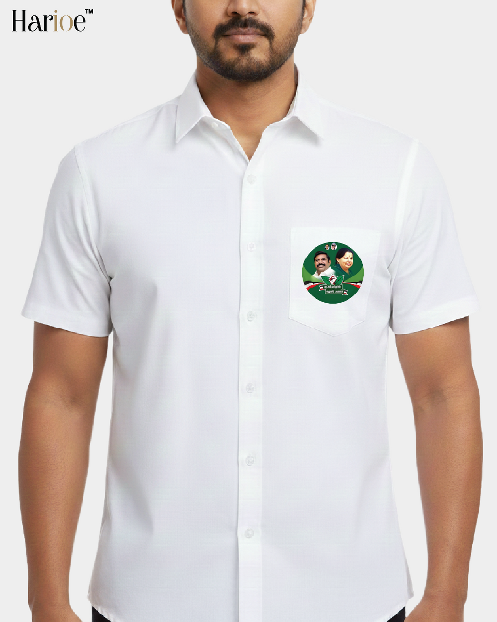 ADMK Shirt Original White Cotton Half Hand | HARIOE