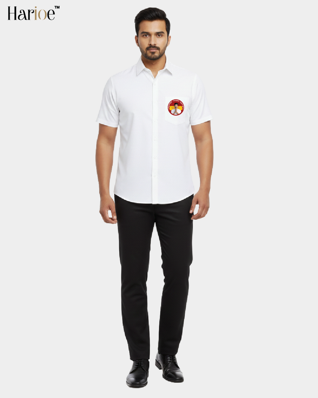 TVK Vijay Pure White Cotton Shirt – Half Hand | Premium Fan Edition