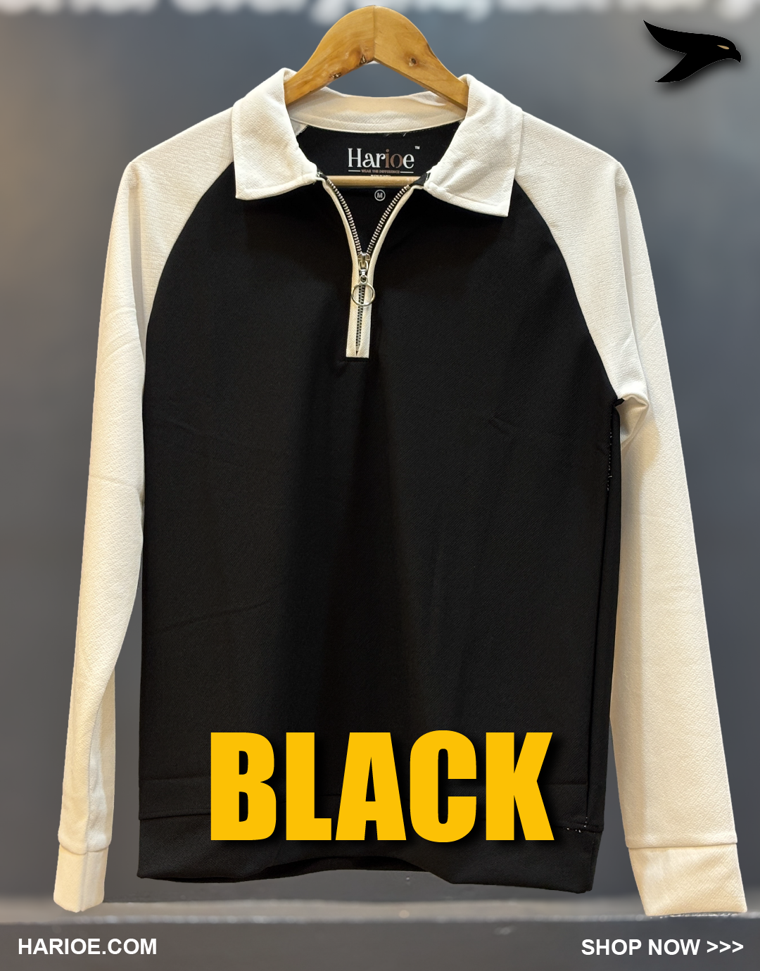 Full Sleeve Raglan Zipper Polo