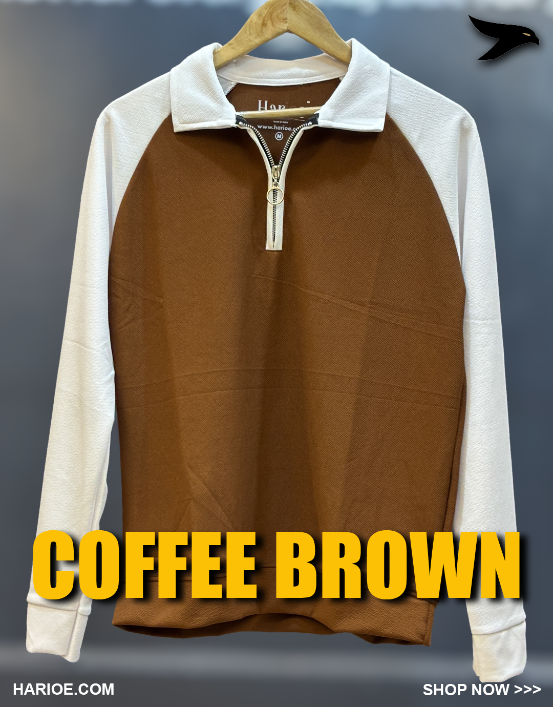 Full Sleeve Raglan Zipper Polo