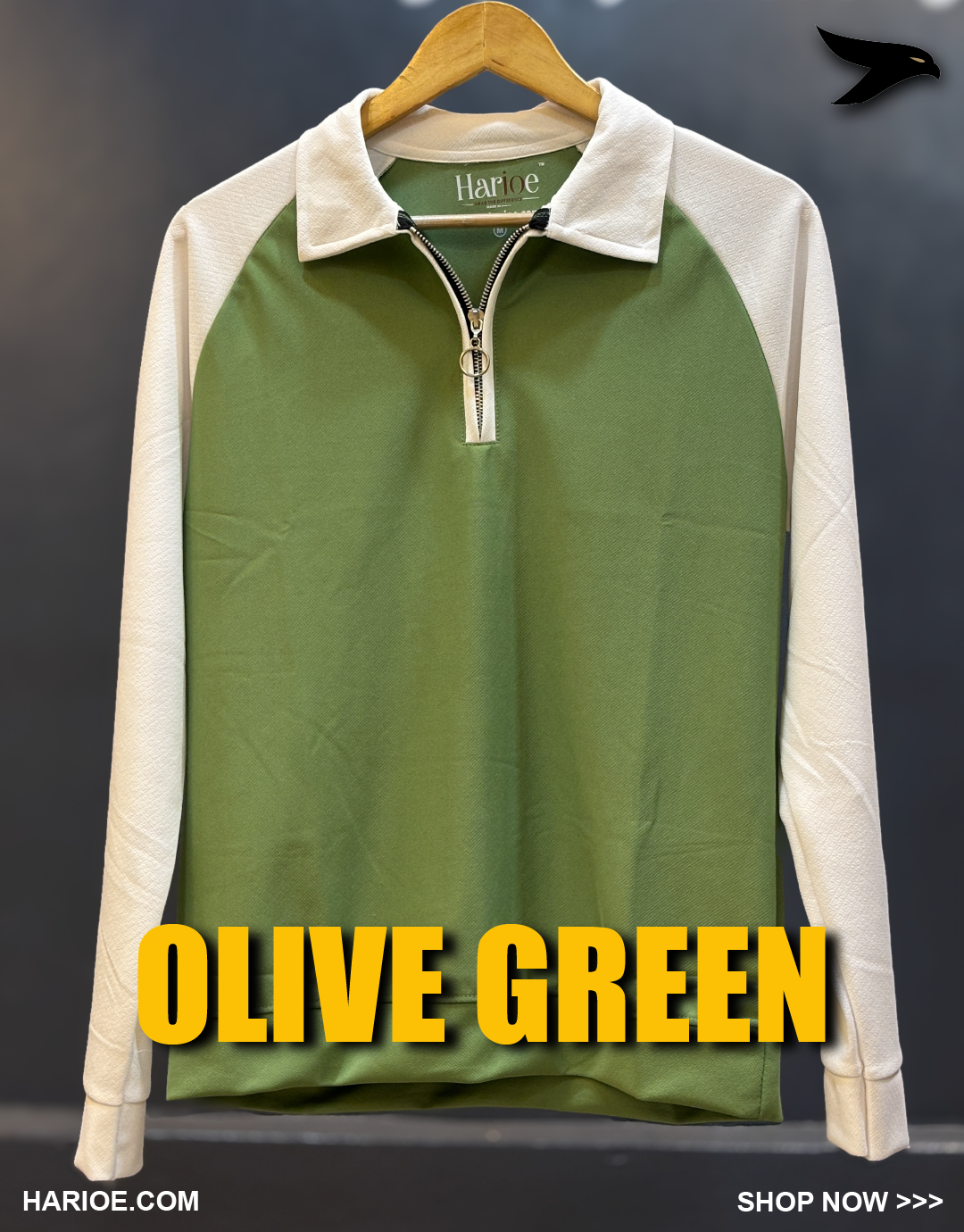 Full Sleeve Raglan Zipper Polo