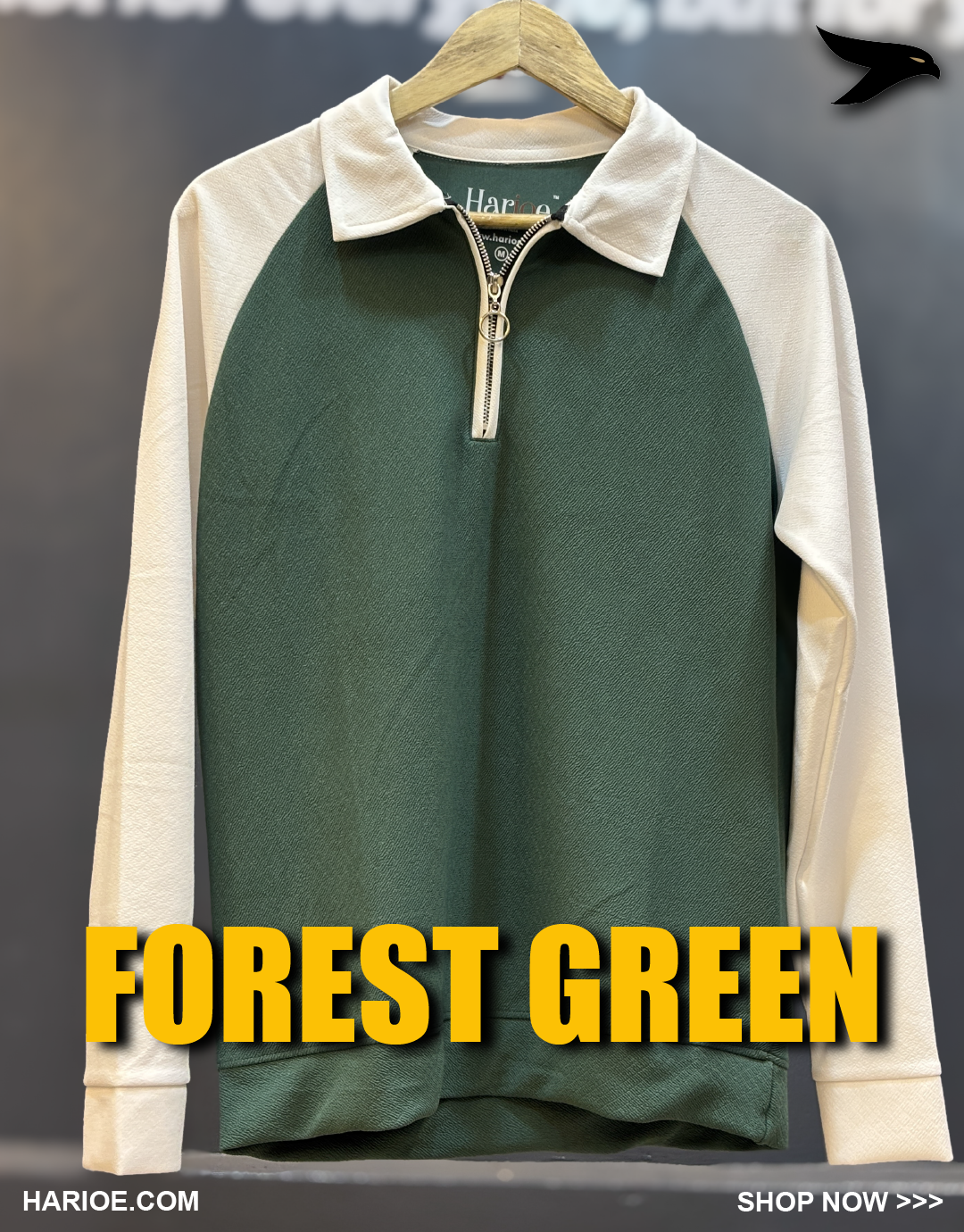 Full Sleeve Raglan Zipper Polo