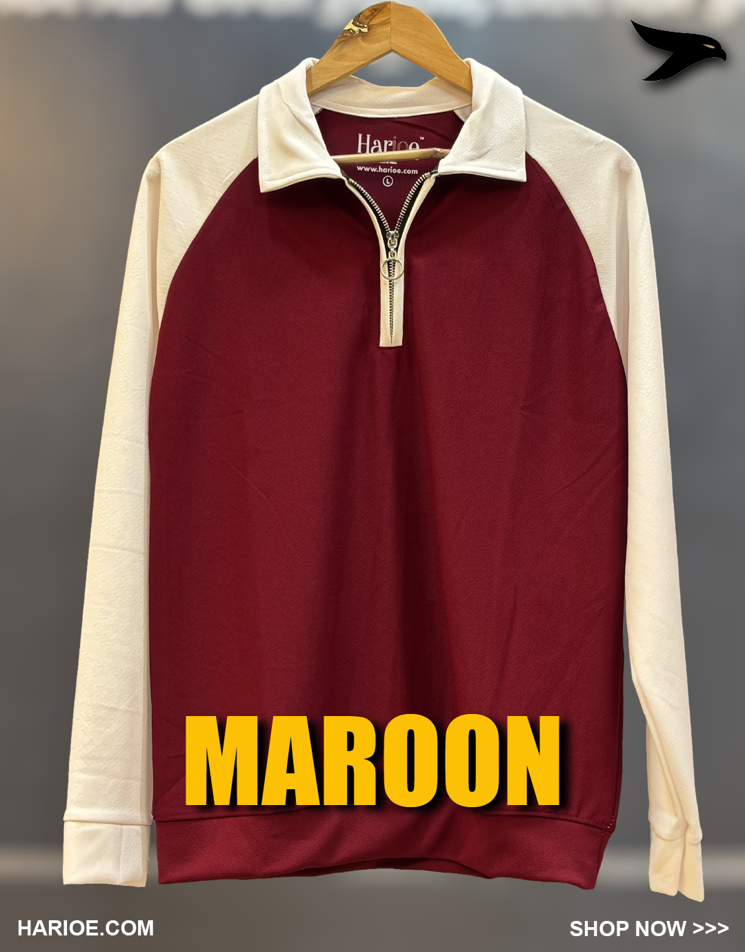 Full Sleeve Raglan Zipper Polo