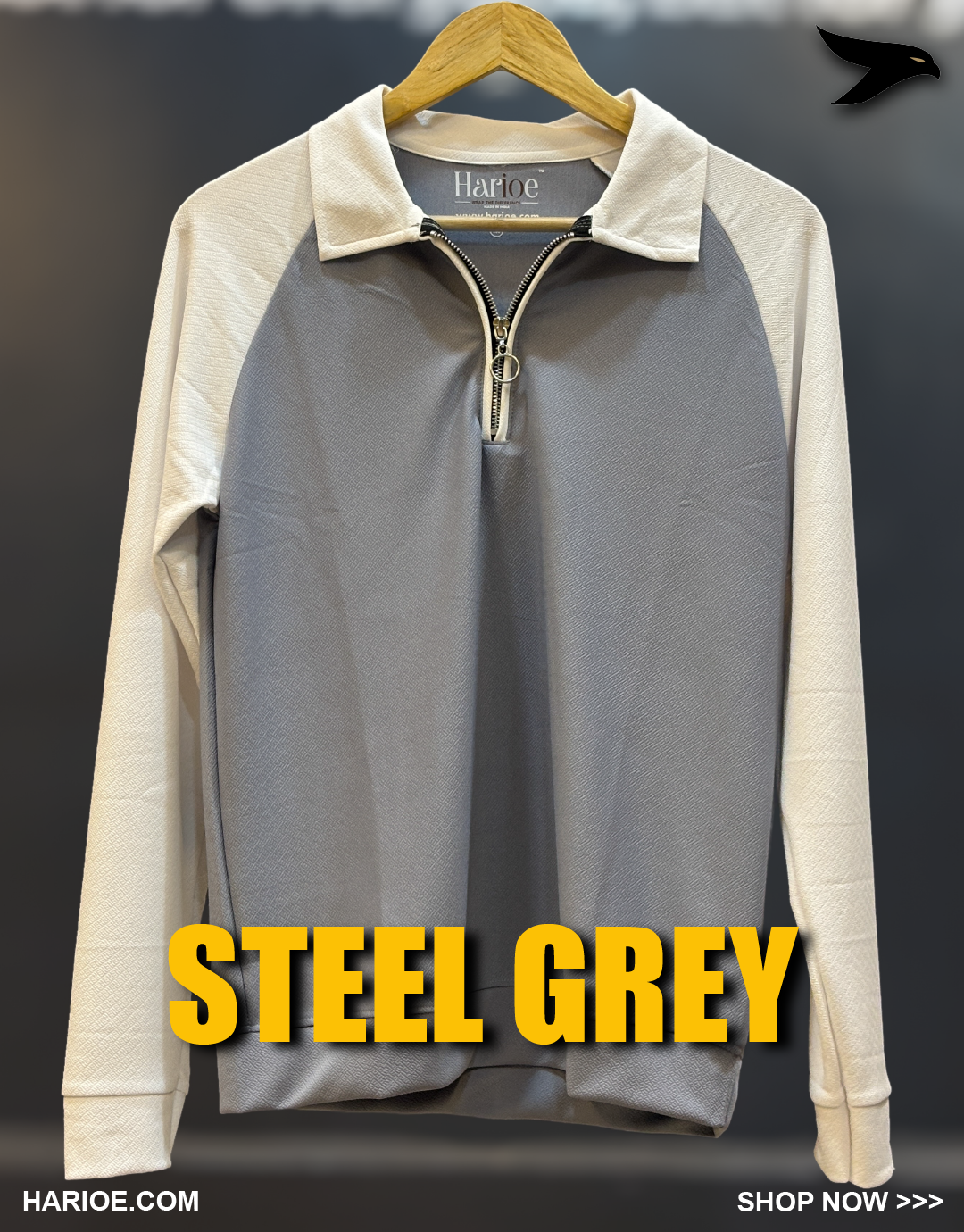 Full Sleeve Raglan Zipper Polo