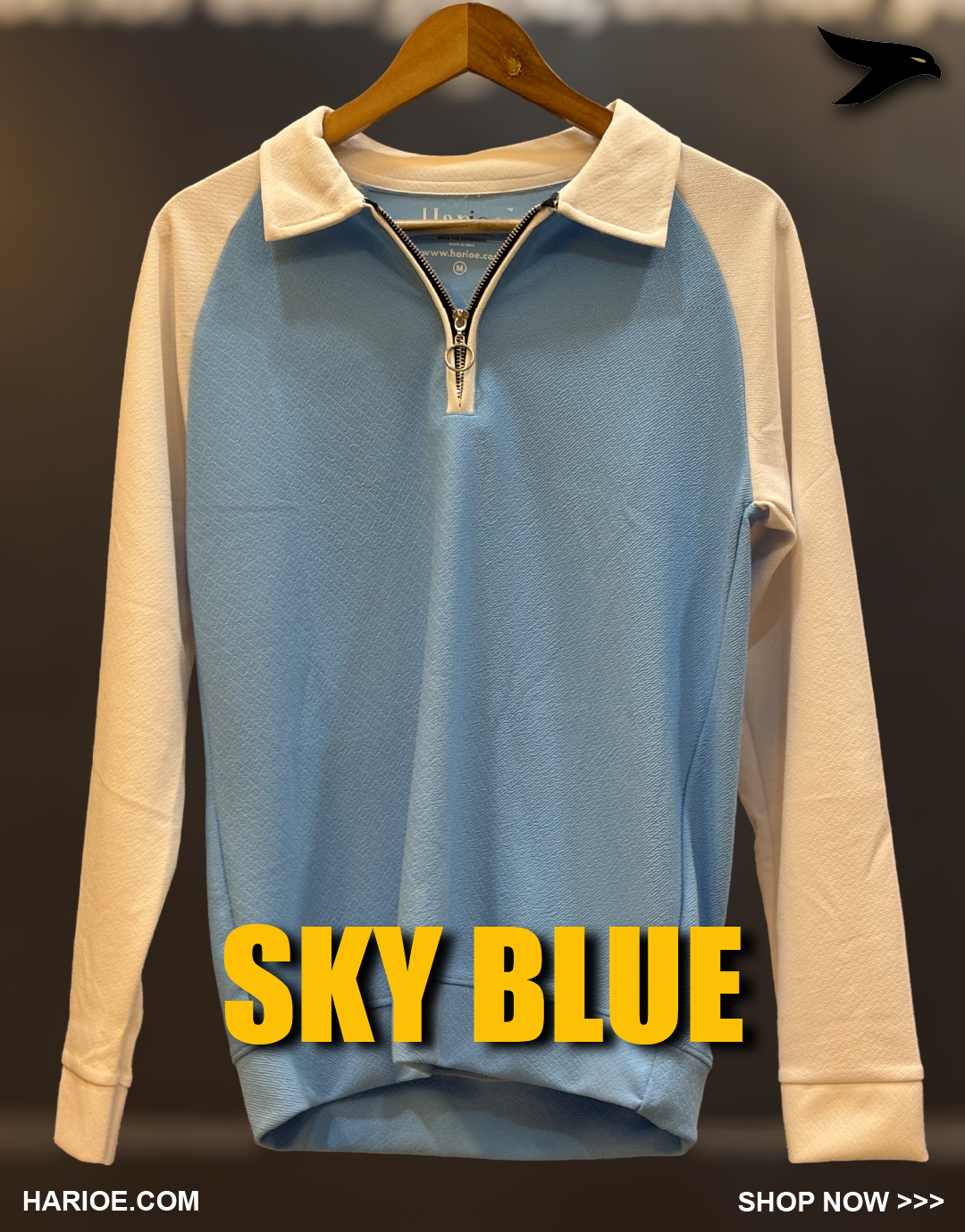 Full Sleeve Raglan Zipper Polo